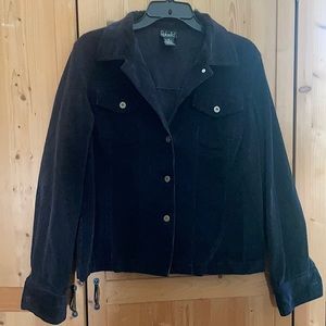 Black Button Up Jacket Cotton Blend